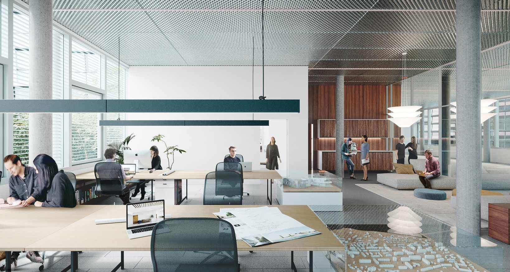 Nous louons dans le luxueux Centre Azur 750 m² d’espaces de bureau  situés au 5e étage et entièrement rénovés.